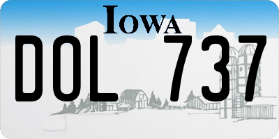 IA license plate DOL737