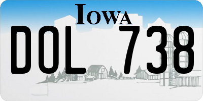 IA license plate DOL738