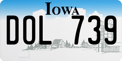 IA license plate DOL739