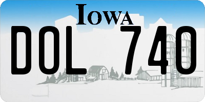 IA license plate DOL740