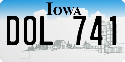 IA license plate DOL741
