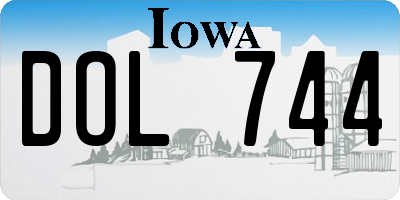 IA license plate DOL744