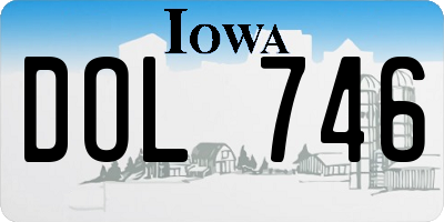 IA license plate DOL746