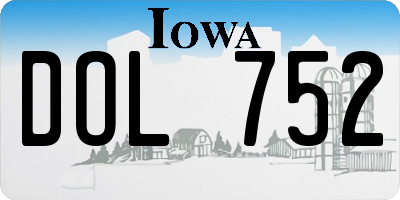 IA license plate DOL752