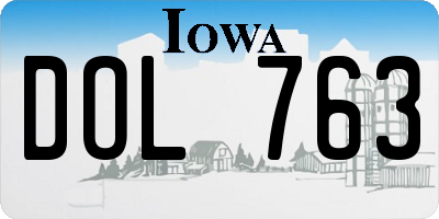 IA license plate DOL763