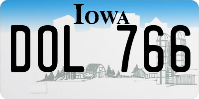 IA license plate DOL766