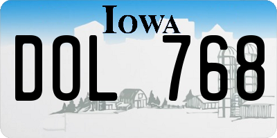 IA license plate DOL768