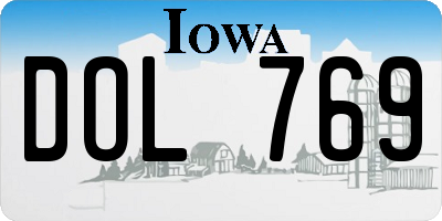 IA license plate DOL769