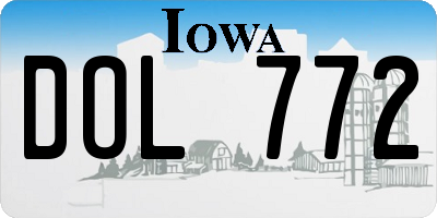 IA license plate DOL772