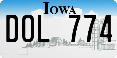 IA license plate DOL774