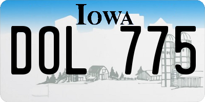 IA license plate DOL775