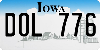 IA license plate DOL776