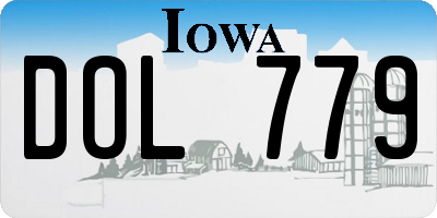 IA license plate DOL779