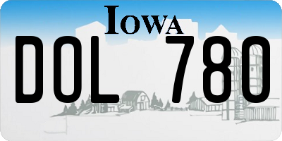 IA license plate DOL780