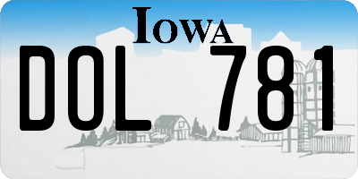 IA license plate DOL781