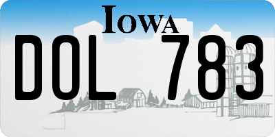 IA license plate DOL783