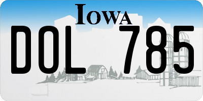 IA license plate DOL785
