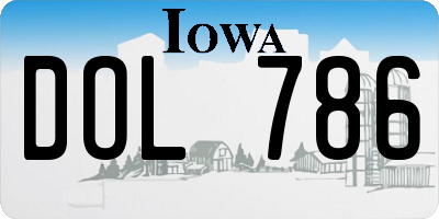 IA license plate DOL786