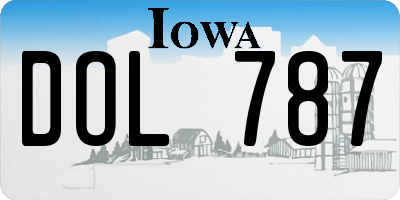 IA license plate DOL787