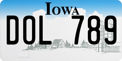 IA license plate DOL789
