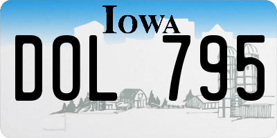 IA license plate DOL795