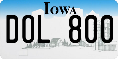 IA license plate DOL800