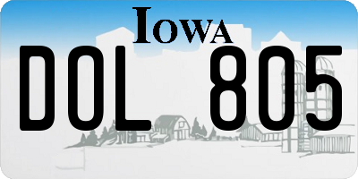 IA license plate DOL805