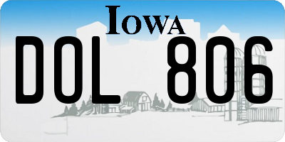 IA license plate DOL806
