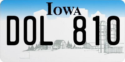 IA license plate DOL810