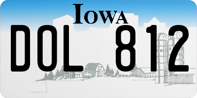 IA license plate DOL812
