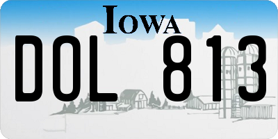 IA license plate DOL813