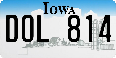 IA license plate DOL814