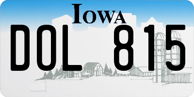 IA license plate DOL815