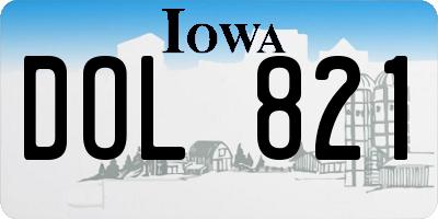 IA license plate DOL821