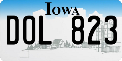 IA license plate DOL823