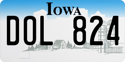 IA license plate DOL824