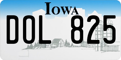 IA license plate DOL825