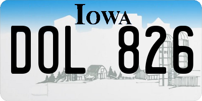 IA license plate DOL826