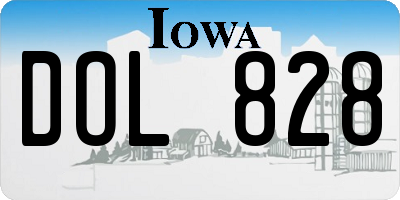IA license plate DOL828