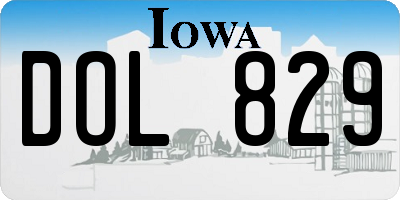 IA license plate DOL829