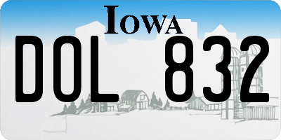 IA license plate DOL832