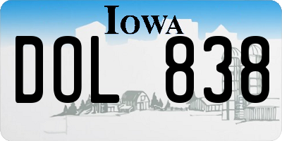 IA license plate DOL838