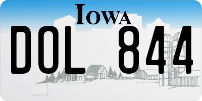IA license plate DOL844