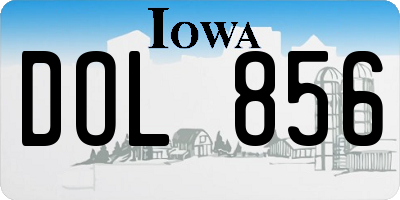 IA license plate DOL856