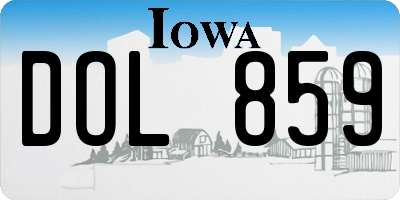IA license plate DOL859