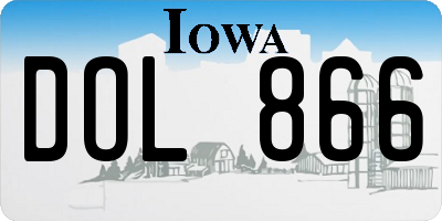 IA license plate DOL866