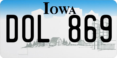 IA license plate DOL869