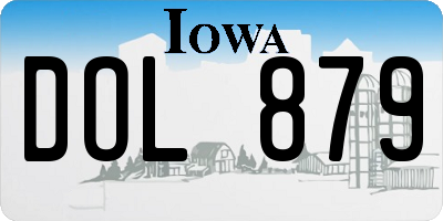 IA license plate DOL879