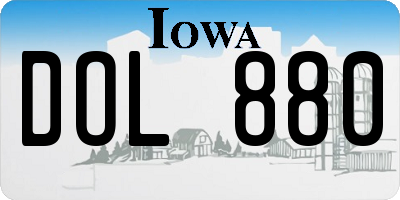 IA license plate DOL880