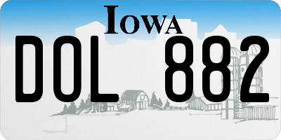 IA license plate DOL882